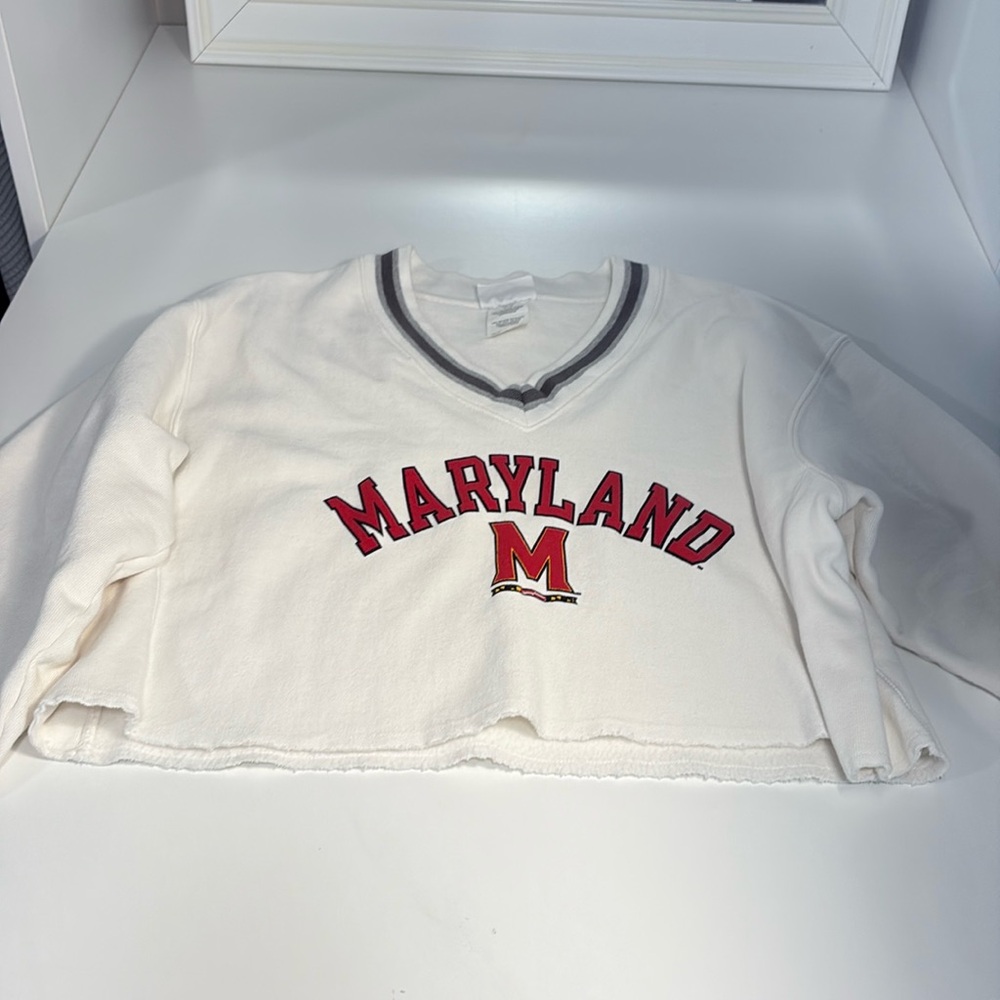 University of Maryland UMD terrapins Terps sweatshirt cropped